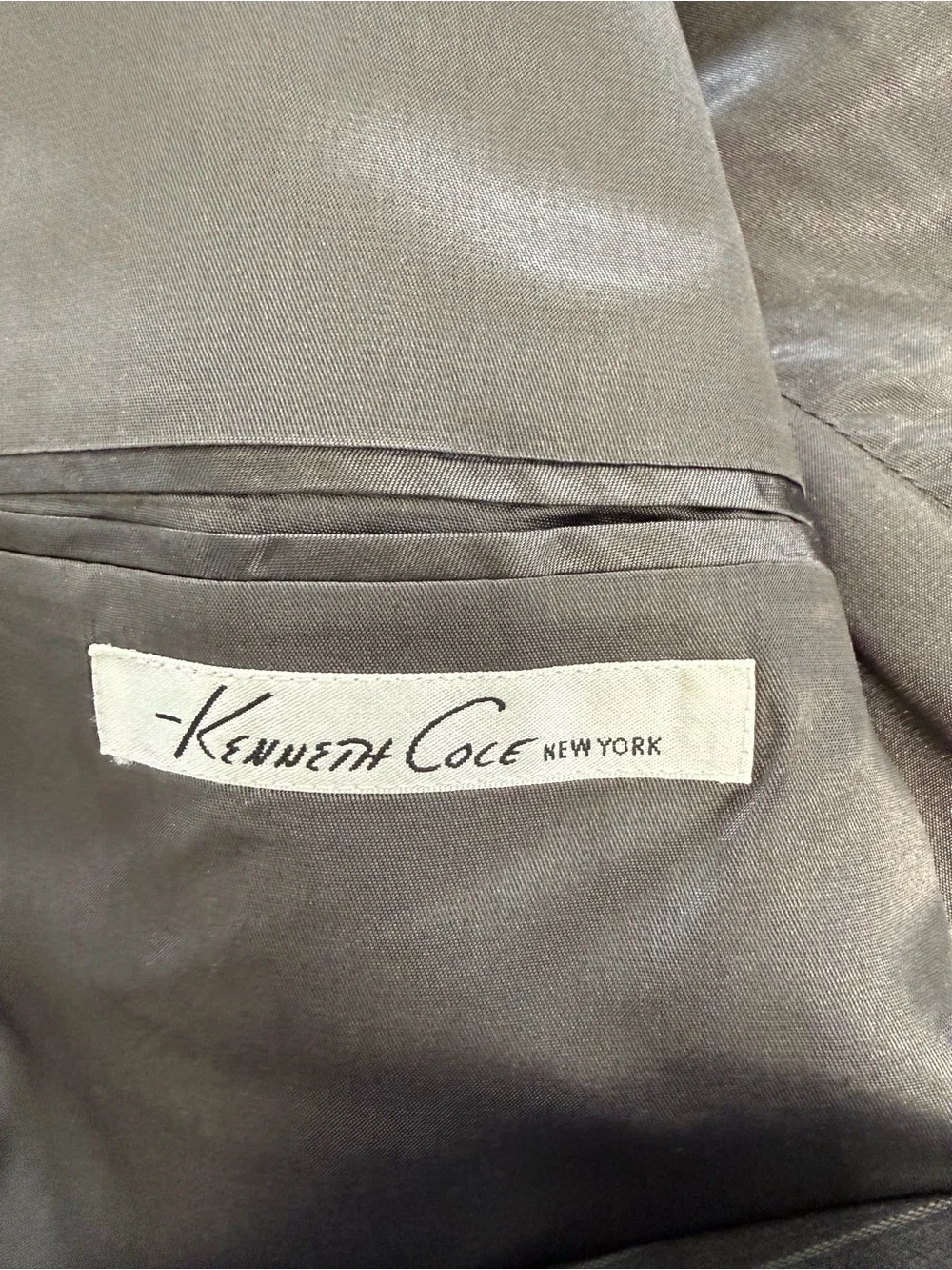 46R Kenneth Cole Suit Jacket 2 Button Pin Stripe Gray- Wear w/ gray slacks/jeans